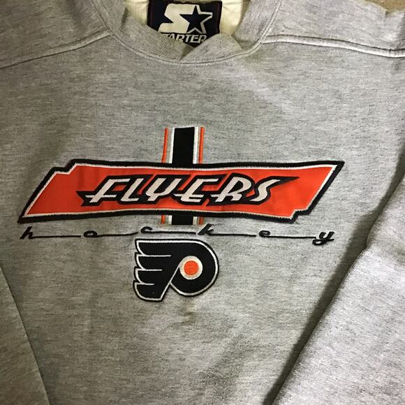Starters Flyers Vtg Embroidered Team Sweatshirt Some Flaws (No Sz tag, stains) - Picture 6 of 14